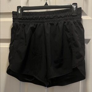Women's Black Athletic Shorts with Spandex Shorts Attached